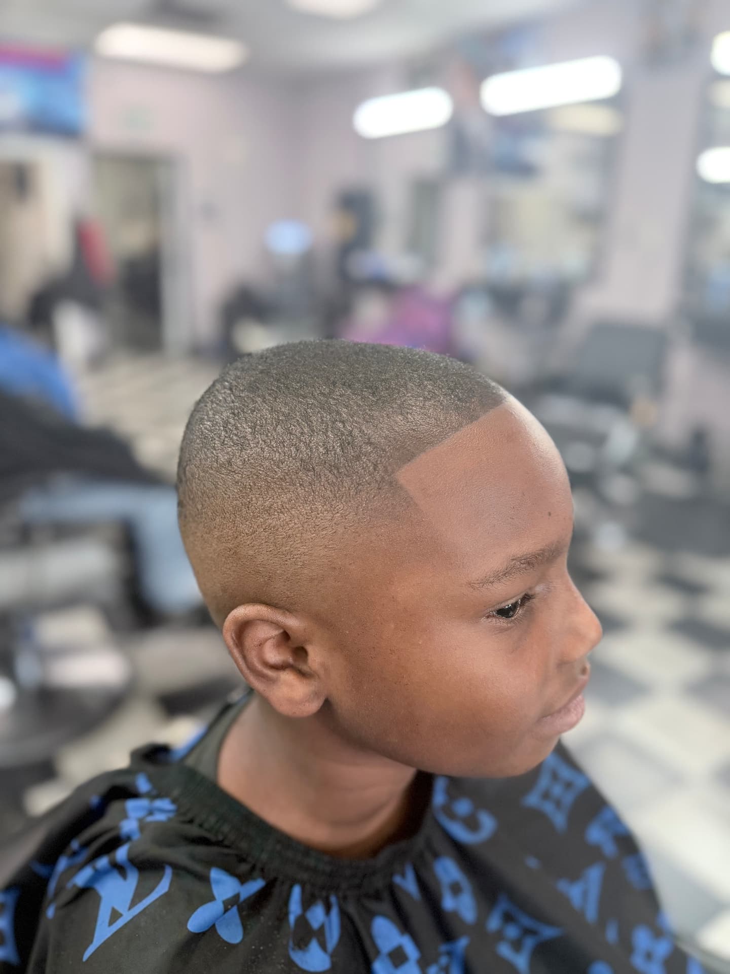 Children’s haircut with a crisp lineup