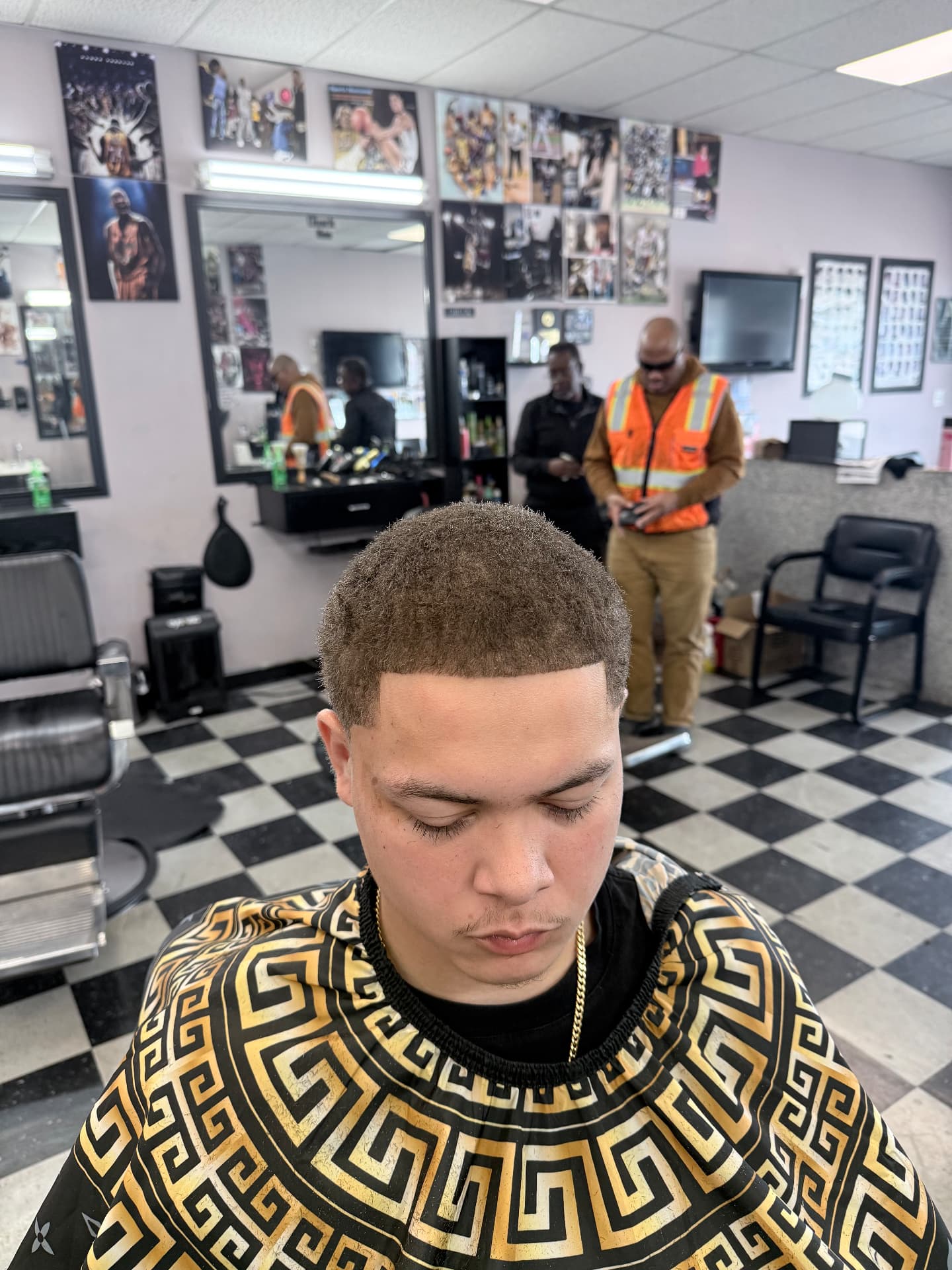 Clean lineup in the classic Montbello barbershop